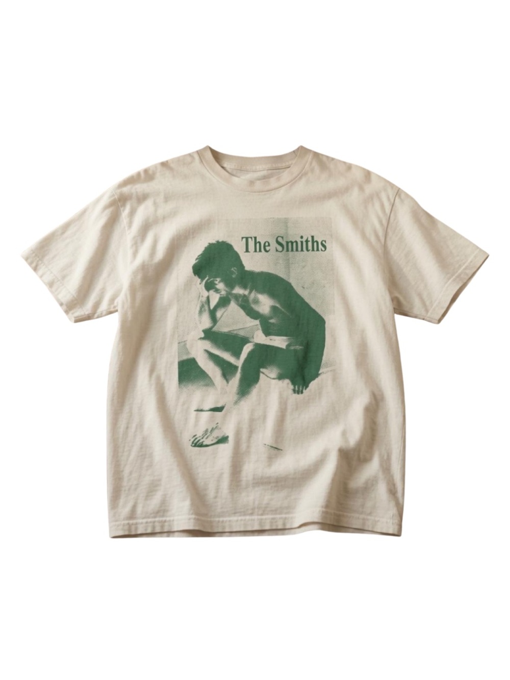 Gildan Short Sleeve Graphic Tee - Cream with Green Print